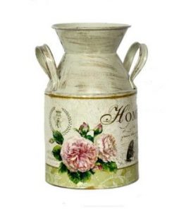 Pot Kaleng Shabby Flower Tabung Home