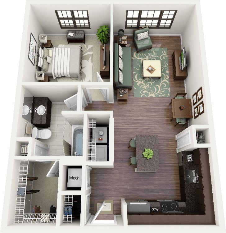 design apartemen satu kamar