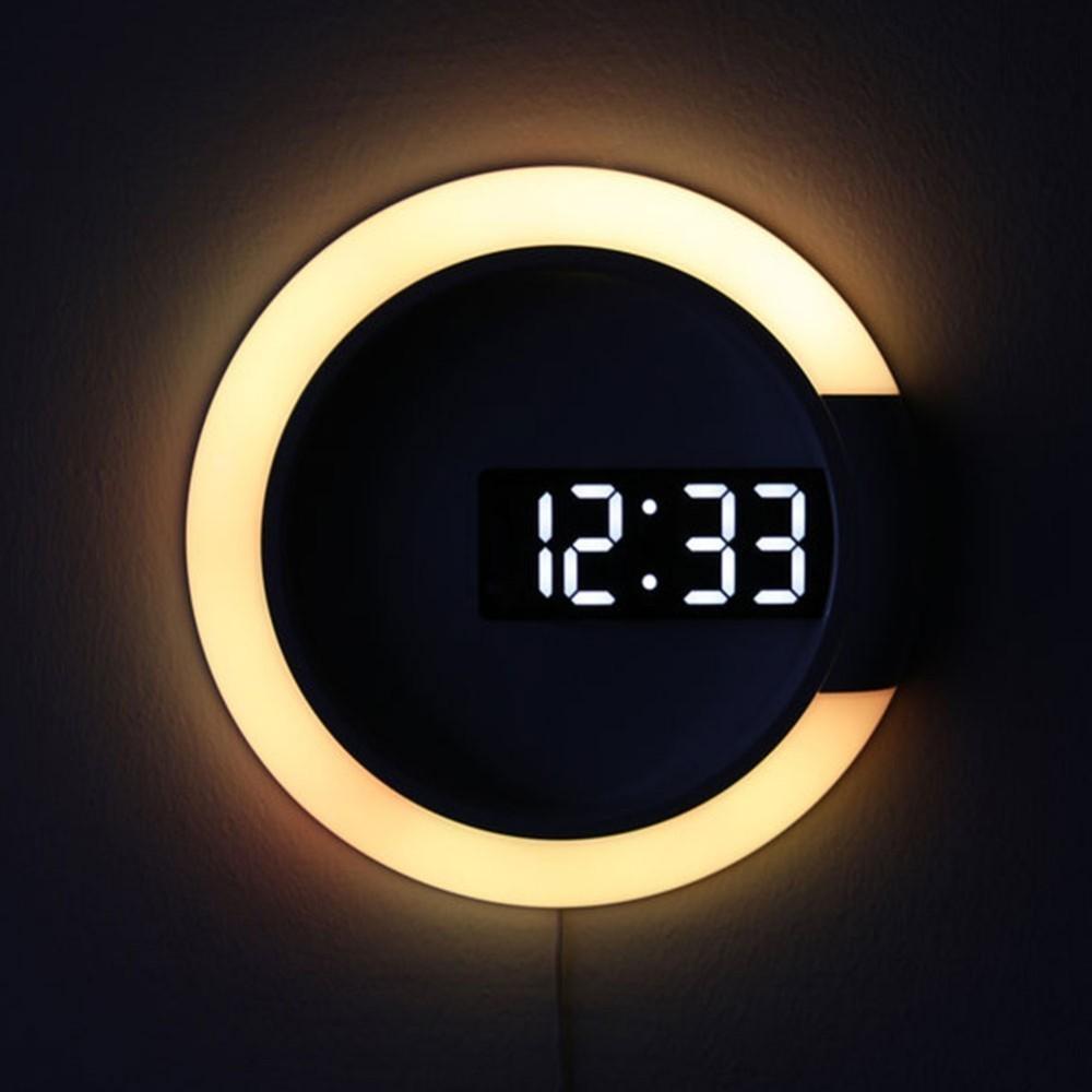 Jam Digital Bulat Tambahan Lampu Samping