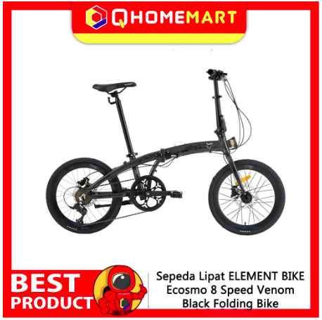 Sepeda Lipat ELEMENT BIKE Ecosmo 8 Speed Venom Black jogja