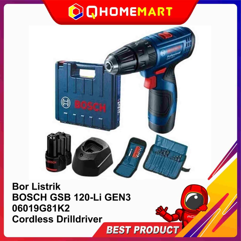 Bor Listrik BOSCH GSB 120-Li GEN3 06019G81K2 Cordless Drilldriver