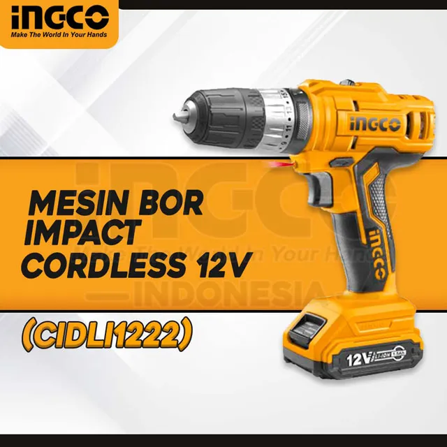 INGCO CIDLI1222 MESIN BOR IMPACT CORDLESS 12V 