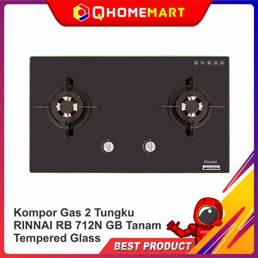 Kompor Gas 2 Tungku-RINNAI-RB-712N-GB