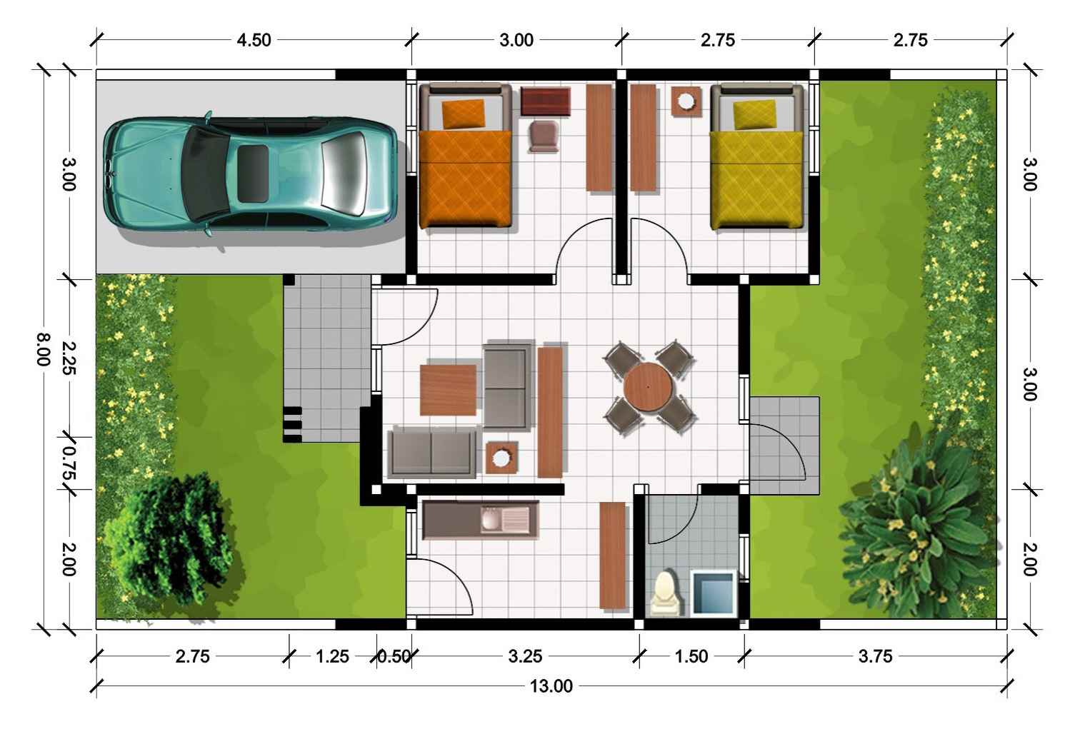 Sketsa gambar rumah minimalis