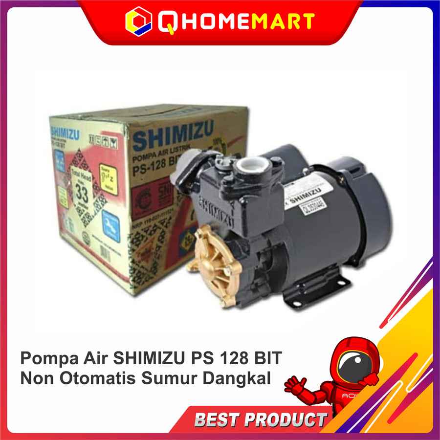 Pompa Air SHIMIZU PS 128 BIT Non Otomatis Sumur Dangkal