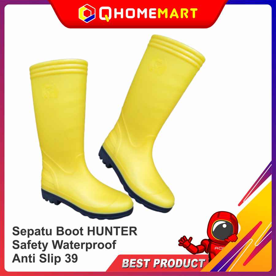 Sepatu Boot HUNTER Safety Waterproof Anti Slip