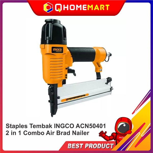 alat teknik Staples Tembak INGCO ACN50401 2 in 1 Combo Air Brad Nailer