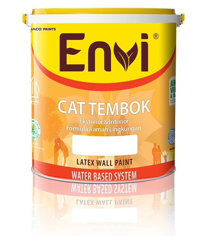 cat tembok envi memberikan permukaan tembok rata