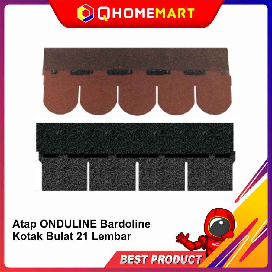 Atap Genteng Bitumen Onduline Bardoline Kotak Bulat 