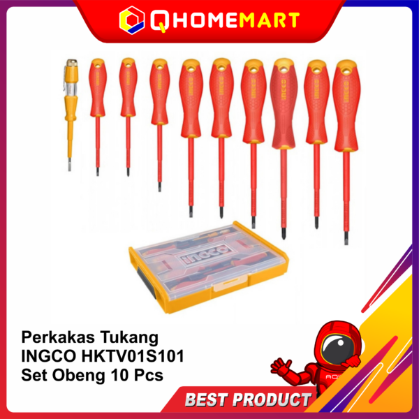 Perkakas Tukang INGCO HKTV01S101 Set Obeng 10 Pcs