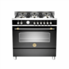 Kompor Gas 6 Tungku Freestanding BERTAZZONI HER906MFESNET 90 Cm