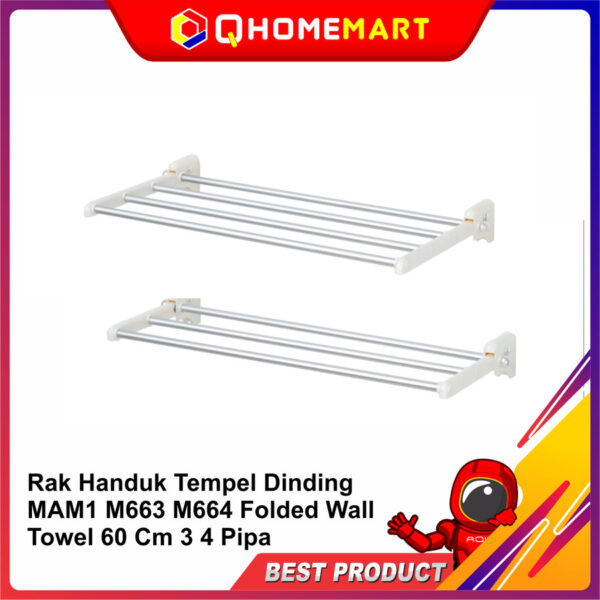 Rak Handuk Tempel Dinding MAM1 M663 M664 Folded Wall Towel 60 Cm 34 - M-6633 PIPES